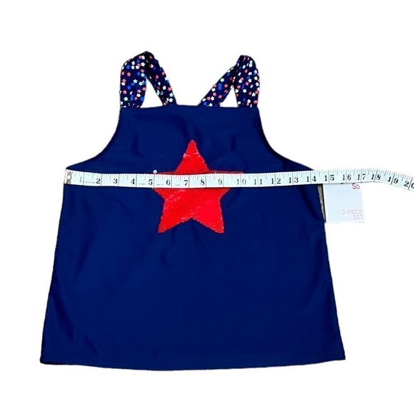 SO Girls Red, White, And Blue Tankini Swim Top, Size 16, NWT - Picture 3 of 5